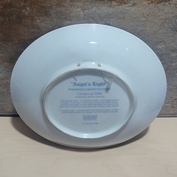 Schmid Hummel Christmas 1990 Angels Light Decorative Wall Hanging Plate - Picture 4 of 11